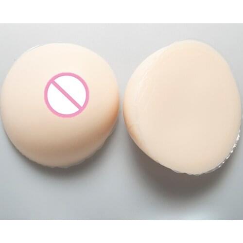 1600g/Pair Circular White Silicone Breast Shemale Fake Breast Prosthesis Crossdresser Simulation Boobs Tits White Box Packaging