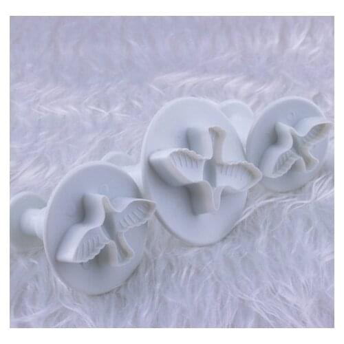 3x Dove Pigeon Fondant Cake Biscuit Sugarcraft Plunger Cutter Craft Mold Tool