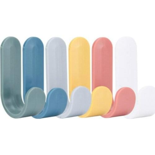4-6Pcs/set Strong Self Adhesive Door Wall Hangers Towel Mop Handbag Holder Hooks For Hanging Kitchen Bathroom Accessories