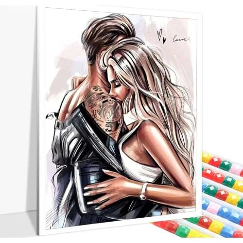 Diy Diamond Painting Personality Couple Mosaic Pattern Full Square/Round 5D Diamond Embroidery Home Background Wall Decoration
