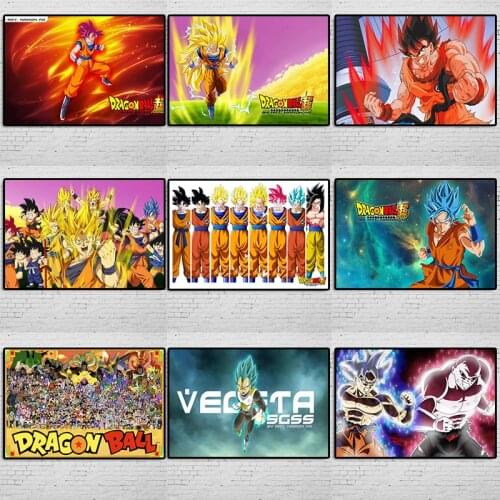 Anime Dragon Ball Canvas Painting Living Room Painting Kakarot Son Gohan Vegeta Piccolo Character Poster Bedroom Home Decoration