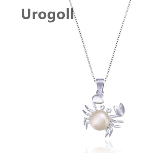 Noble Women Pure 925 Sterling Silver Necklace Freshwater Pearl Crab Pendant Accessories Necklace For Party Jewelry Accessories