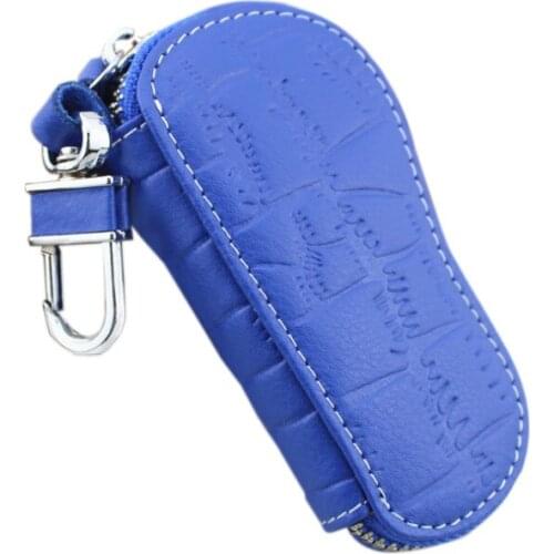 Genuine Leather Keychain Holder Organizer Wallet Car Automobie Key Pouch Men Women Housekeeper Keys Bag