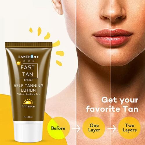 1 Bottle Body Bronze Natural Bronzer Sunscreen Self Sun Tanning Enhance Lotion Tanning Cream Tanner Lotion Skin Darken TSLM2