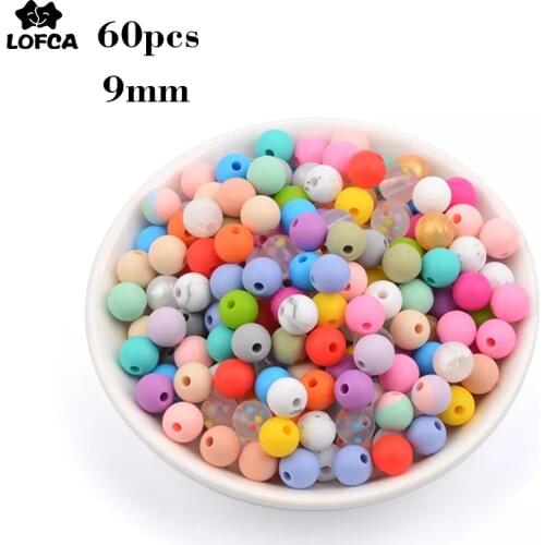 Wholesale 100pcs Baby Teethers Silicone Beads 9mm Toddlers Toys Teething Beads Silicone BPA Free For Necklaces Pacifier Holder