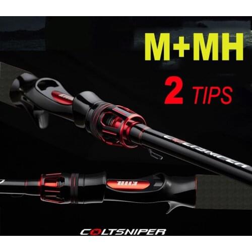 CEMREO Brand Casting Fishing Rod 2 Tips 2.1m 2.4m Action M MH Rod Pole 2 Section Carbon Fiber Fishing Tackle Pesca