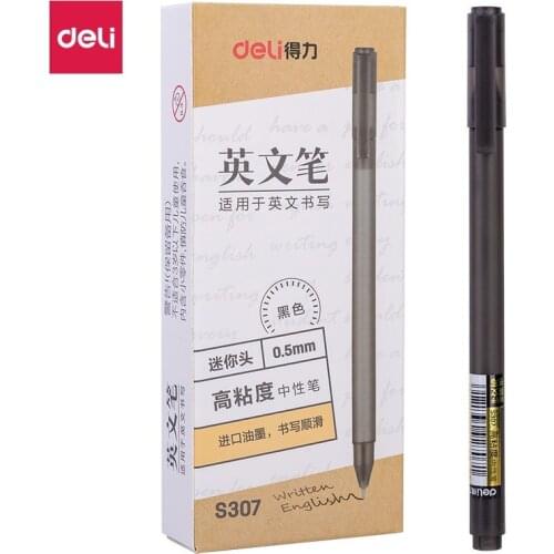 Deli 1pc 0.5mm Gel Pen Student School Office Stationery Supplies Children Gift Black Ink Gel Needle Signature Carbon Pen