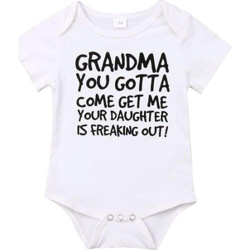 Pudcoco US Stock Infant Baby Unisex Boy Girl Romper Print Letter Short Sleeve Jumpsuit Romper Cotton Outfit Clothes