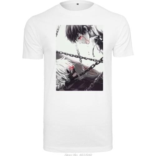 T-Shirt Herren Tokyo Ghoul Anime Manga Ken Kaneki Men Funny O-Neck Short Sleeve Cotton T-Shirt New Fashion Print harajuku