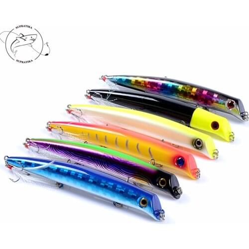 15.4g/128mm Artificial Popper Wobbler Plastic Fishing Bait Freshwater 3D Eyes Anti-corrosion Bionic Fishing Lure Hard Bait