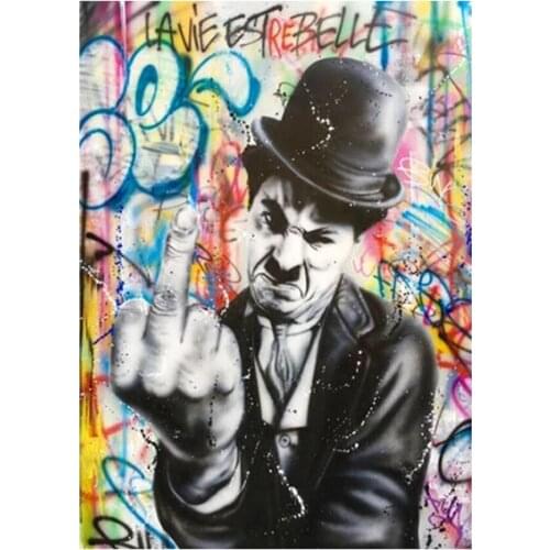 Modern Graffiti Art Funny Chaplin DIY 5D Diamond Painting Full Square/Round Diamond Embroidery Cross Stitch Mosaic Home Decor