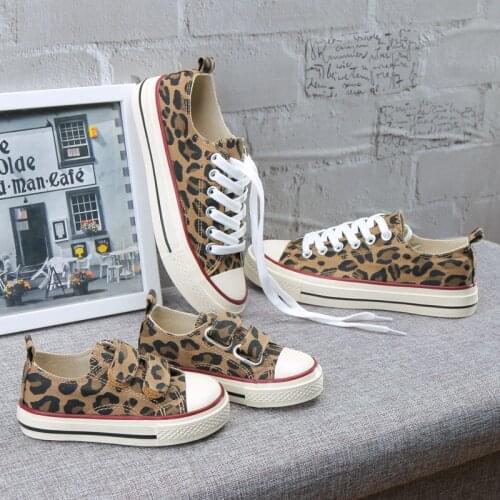 Kids Shoes Parent Child Shoes Leopard Print Female Shoes Boys Shoes Baby Sneakers Comfortable Students Sneakers Sapato Infantil