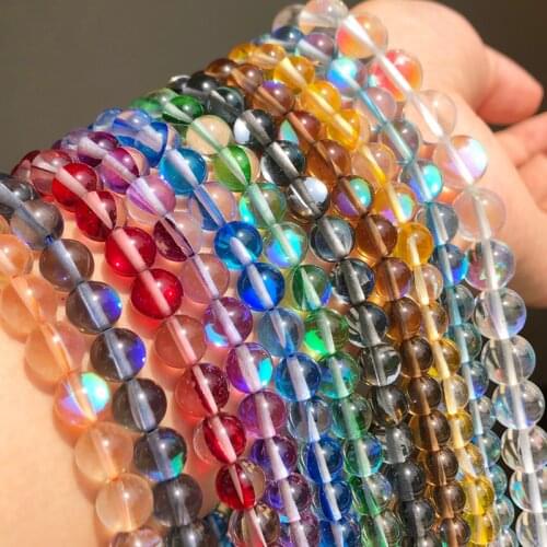 6 8 10 12MM Round shape Austrian Crystal Glass Stone Loose Spacer Beads for Jewelry Bracelet Necklace Making DIY 15'' Strands