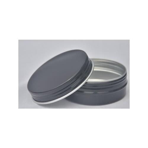 60ML Black Tin Box Screw Thread Small Round Lip Balm Metal Box Clear Window Cosmetics Cream for Travel Portable Container