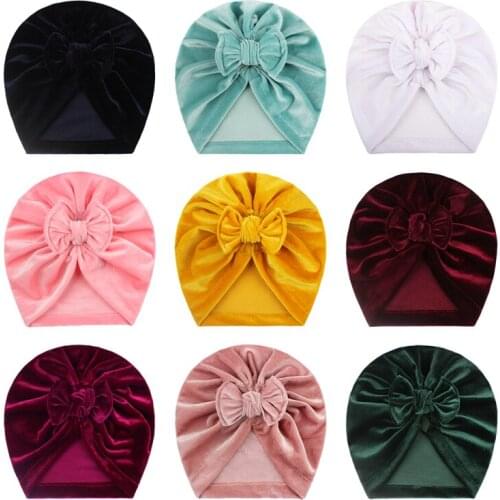 2020 Fashion Baby Hats Infant Children Baby Bowknot Headdress Childrens Hat Birth Hat Warm Soft Comfortable Baby Hood