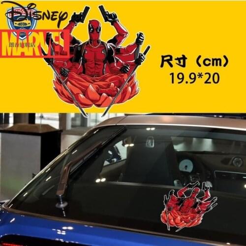 Disney Car Sticker Scratch Cover Marvel Deadpool Car Sticker Creative Sticker