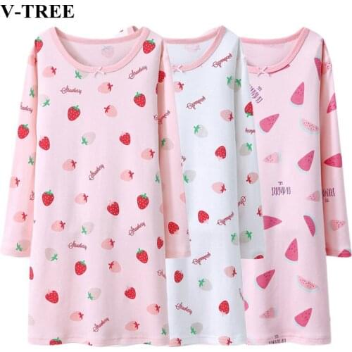 Girls Princess Nightgowns Autumn Long Sleeve Children Nightdress Cotton Kids Pajamas Sleepwear Teenager Pajama Clothing