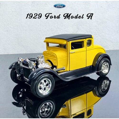 Maisto 1:24 New Yellow retro 1929 Ford Model A simulation alloy car model collection gift toy Boy Toys
