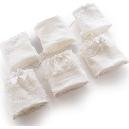 New Arrived 4Pcs/Lot Girl Panties Underwear Lace Briefs Cotton Lingerie Soft Comfortable Bowknot Cartoon Panty Wholesale BAI-4