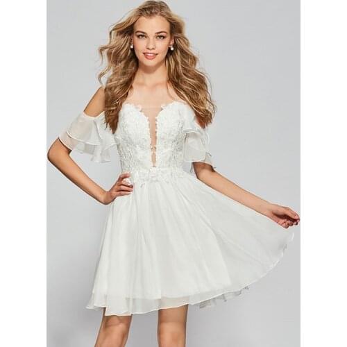 Tanpell spaghetti straps homecoming dress ivory half sleeves mini a line gown women formal plus custom short homecoming dresses