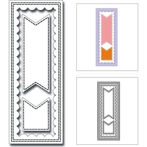 New Inverted Scallop Stitched Border Craft Embossing Mold 2021 Metal Cutting Dies for DIY Decor Scrapbooking Album Card Making