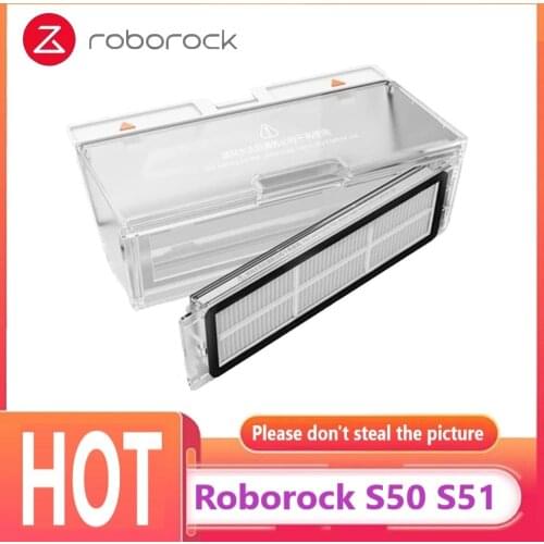 Roborock S50 S51 S52 S53 S55 T6 PURE New Dust Box Robot Vacuum Cleaner Robotic Dustbin Box With Filter Hepa White