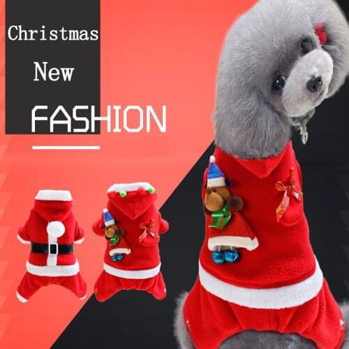 Christmas Dog Clothes Cute Jumpsuit Dog Costume Clothes For Small Dogs Pet Clothing Hoodies Coats Chihuahua Yorkies