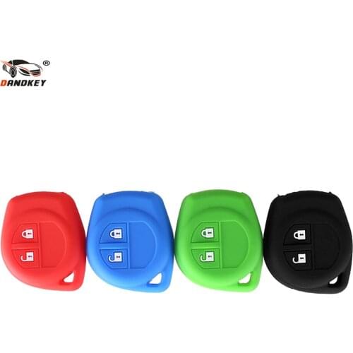 DANDKEY 10x 2 Buttons Silicone Key Cover For SUZUKI SX4 Swift Liana Viara Jimny Alto Ignis Esteem Remote Honder Fob Cover Skin