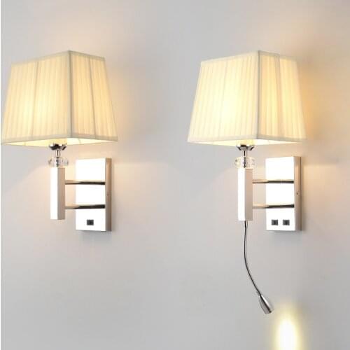 Modern LED Fabric Wall Lamp Indoor Lighting Home Decor Hotel Light Fixture Bedside Lights Living Room Lights Bedroom Wall Sconce