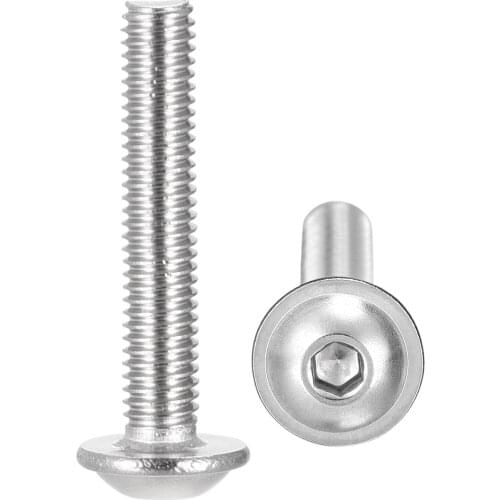 Uxcell M3x18mm 304 Stainless Steel Flanged Button Head Socket Cap Screws 50pcs