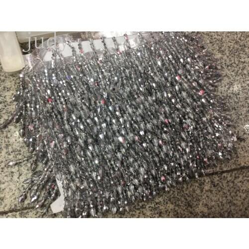 Stock tassel 10 yards/bag ym257# 5 cm metal silver polyhedral diamond - shaped top - grade tassel stock for sawing dress