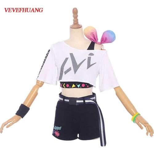 VEVEFHUANG Kizuna AI A.I.Channel Youtuber The First Anniversary Dress Uniform Tops Shorts Outfit Cosplay Summer Costumes Hallowe