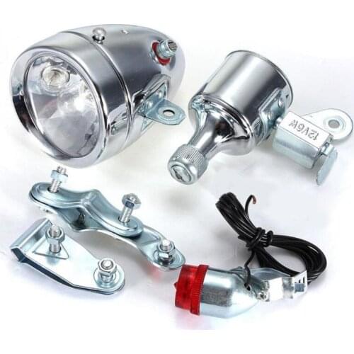 Vintage Bicycle Motorized Bike Friction 12V 6W Generator Headlight Tail Light E56D