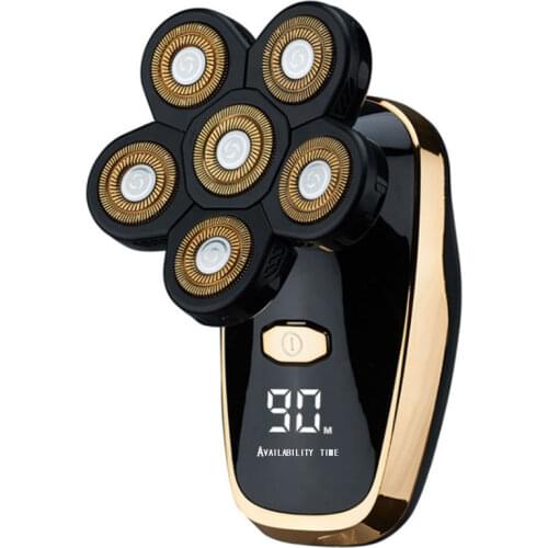 All in one washable grooming facial electric shaver wet dry electric razor brush rotate rechargeable bald head shaving kit