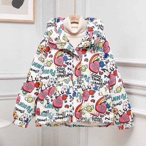 2021 new winter jacket women thick warm down cotton short pattern coat parka coat women casual loose Korean winter jacket women