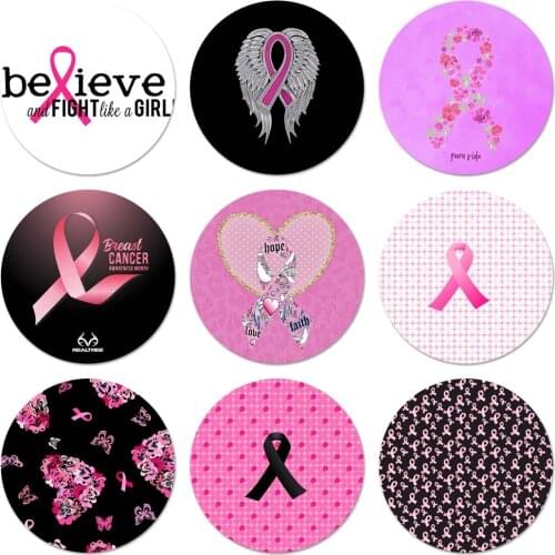 Girl Breast Cancer pink Ribbon Icons Pins Badge Decoration Brooches Metal Badges For Clothes Backpack Decoration