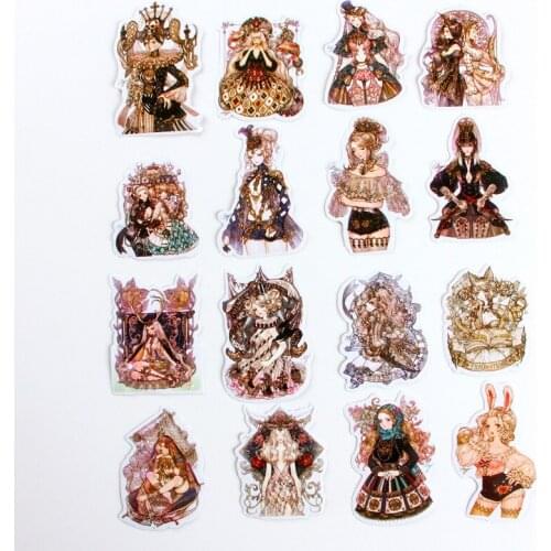 1pack Stickers kawaii cartoon beauty girl sticker PVC Scrapbook hand book diary kids children waterproof stickers toys pegatinas