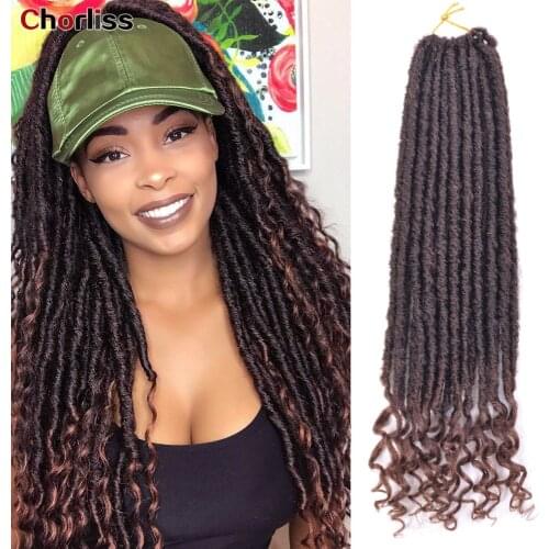 Chorliss 18inch Synthetic Faux Loks Curly End Hair Crochet Pre Stretch Extension For Black Women Capelli Multiple Collocations