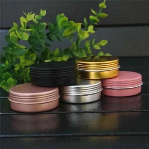 20g Refillable Silver Empty Aluminum Box Metal Tin Cans 20ml Pink/Gold/Black Cosmetic Cream Container Round Jar Tea Aluminum Pot