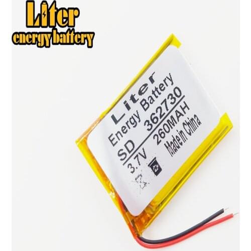 3.7V lithium Tablet polymer battery 362730 260MAH MP3 MP4 MP5