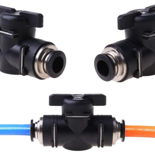 4mm/6mm/8mm/10mm/12mm Pneumatic Push Quick Joint Connector BUC Hand Valve Switch Plastic Adapter Air Line Tube Fittings