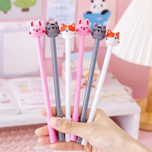 50 Pcs Creative Cartoon Animal Corgi Cat Rabbit Cute Gel Pen Student Stationery Prize Gift Cute School Supplies