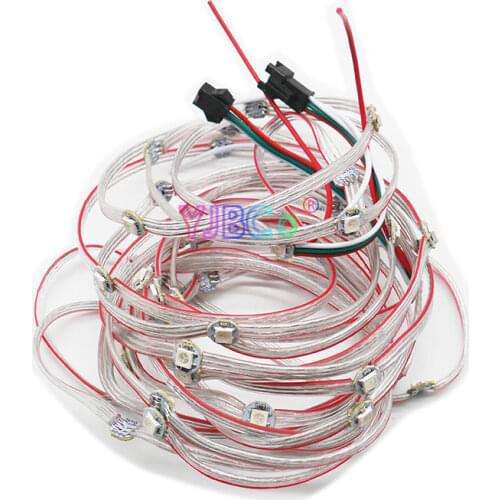 50 leds/lot Pre-soldered WS2812B Pixels 5050 RGB LED Module Heatsink Board Nodes Addressable Individually 10cm Wire