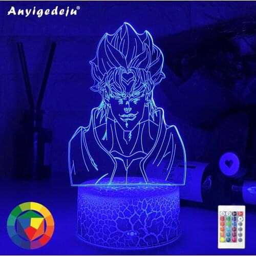 Acrylic Night Lamp Anime JoJo Bizarre Adventure for Bedroom Decor Light Touch Sensor Colorful Table Led Night Light Dio Figure