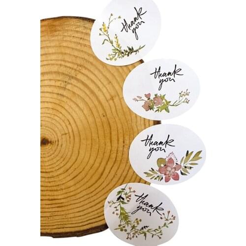 Free Shipping 1200 Pcs/lot Flower Thank You Round Self-adhesive Sealing Sticker Gift Package Labels For Wedding Birthday Party