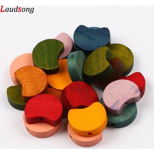 10PCS Multicolor Semicircular Shape Natural Wood Beads For DIY Baby Nipple Clip Spacer Beads Jewelry Making Accessories