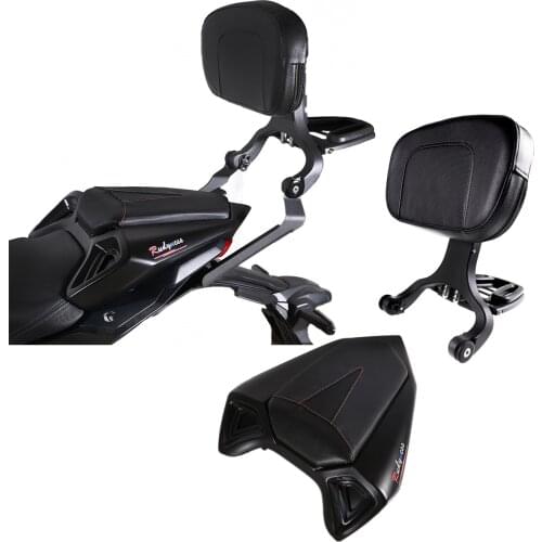 Black Fixed Mount&Driver Passenger Backrest With Rear Fairing Seat For Honda CB650R CBR650R 2019 20 21