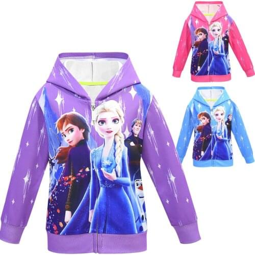 Disney Frozen Ice Snow Queen Hoodies Elsa Anna Sweatshirt Coat For Girls Kids Toddler Clothes Children Clothing