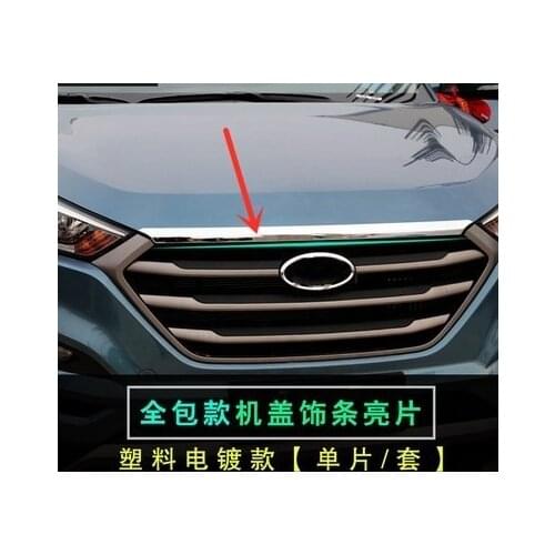 FOR HYUNDAI TUCSON TL 2015 2016 2017 2018 CHROME FRONT HOOD BONNET GRILL LIP MOLDING COVER TRIM GRILLE BAR GARNISH MESH STYLING