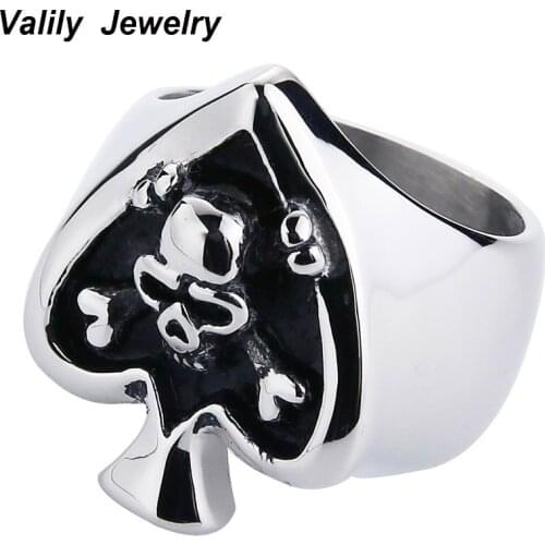 EdgLifU Mens Gold Red Peach A skull ring Stainless steel punk Heart Skeleton Rings For Men ring jewelry Christmas Party gift